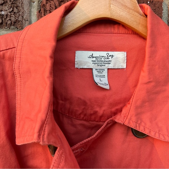 American Rag Coral Pink Button Trench Coat Jacket - Picture 4 of 5